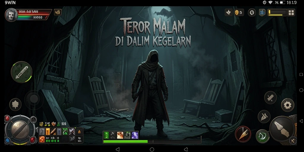 Gameplay 9WIN yang mencekam dengan suasana horor yang intens.