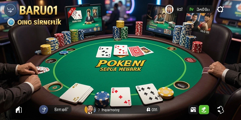 Tampilan gameplay menarik dari permainan poker di BARU01.