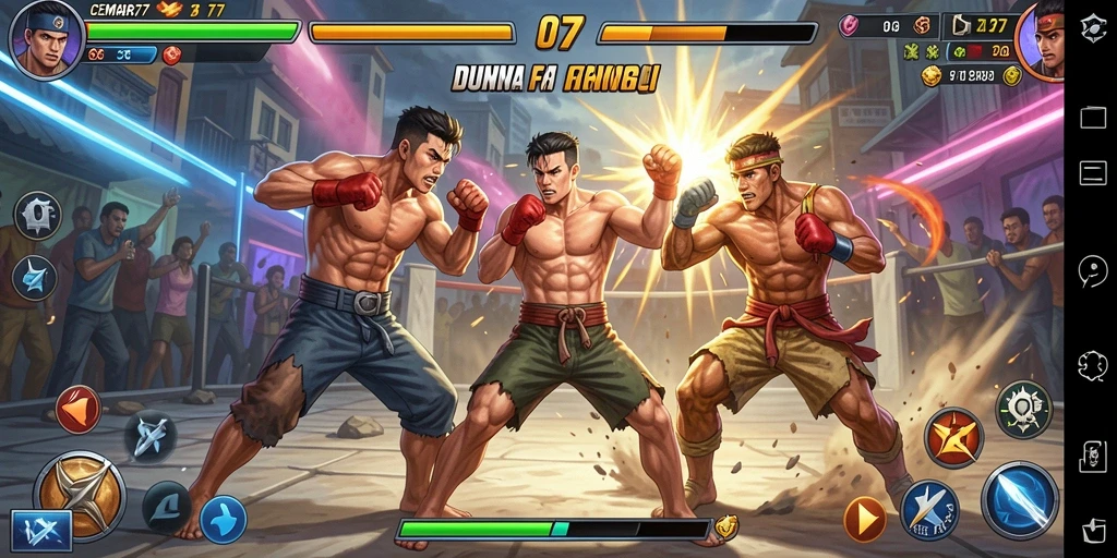 Gameplay pertarungan intens dan karakter yang unik di CEMARA77.