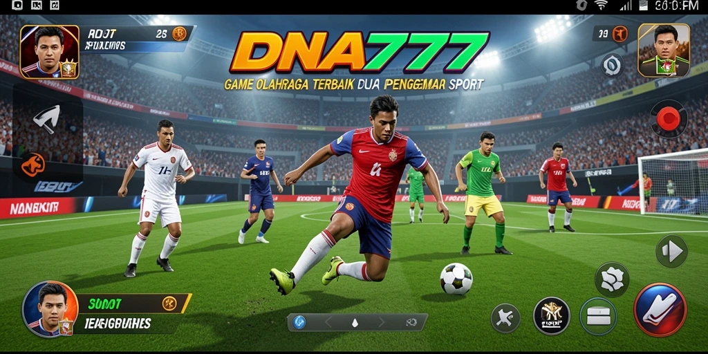 Screenshot utama DNA777 menunjukkan aksi seru dalam permainan olahraga.