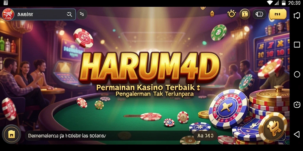 Tampilan gameplay yang seru dari HARUM4D dengan berbagai permainan Kasino.