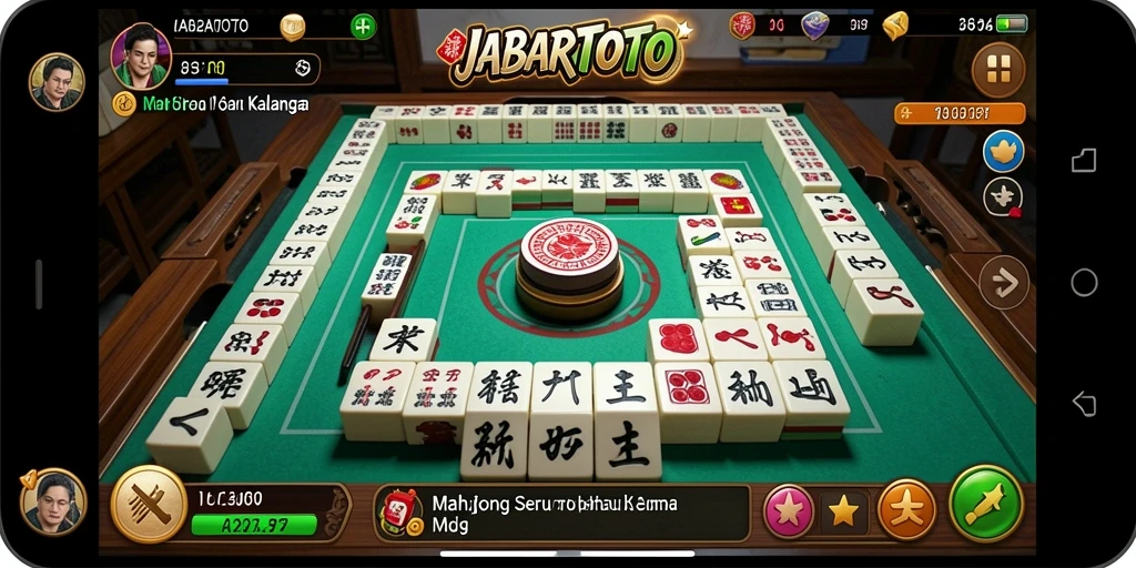 Screenshot menunjukkan gameplay seru Mahjong di JABARTOTO.