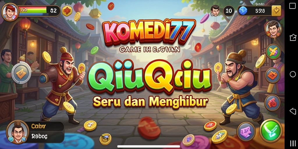 Tampilan menarik dari gameplay QiuQiu di KOMEDI77.