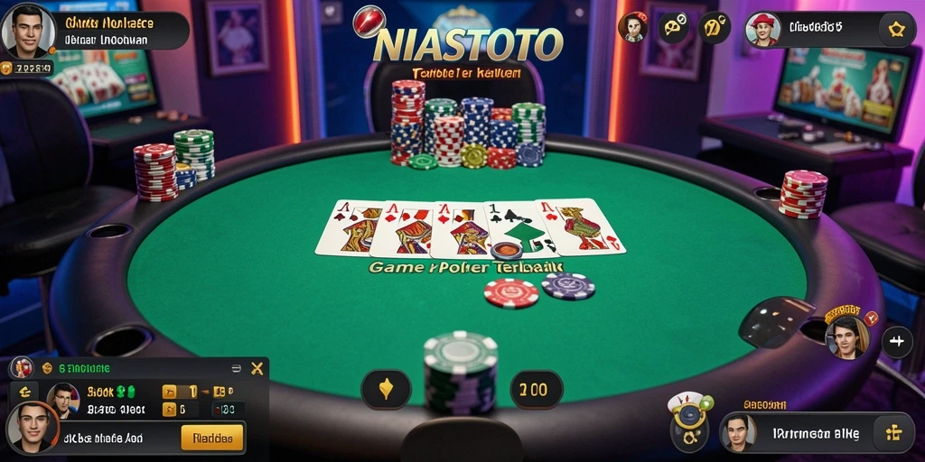 Screenshot gameplay NIASTOTO menunjukkan suasana bermain Poker yang seru.