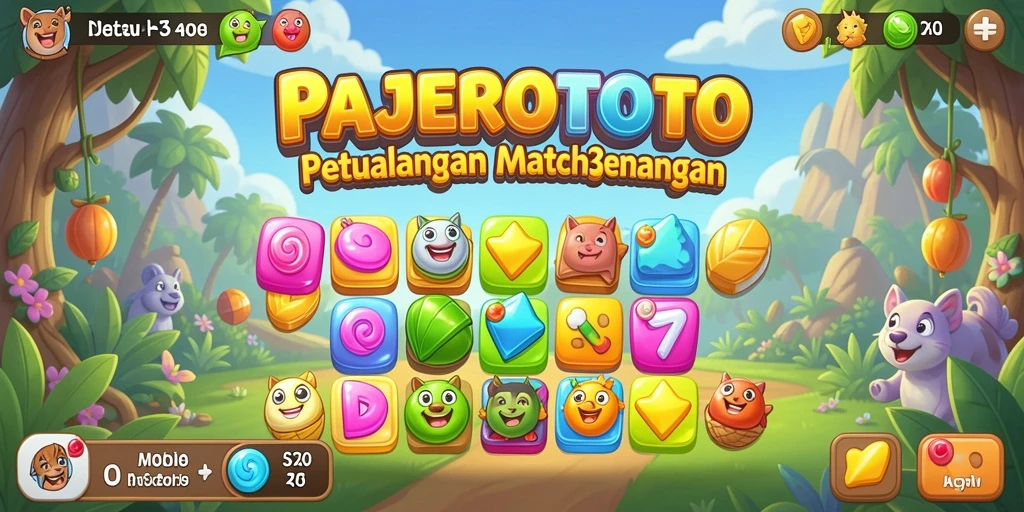 Screenshot dari gameplay menarik PAJEROTOTO dengan elemen Match-3.