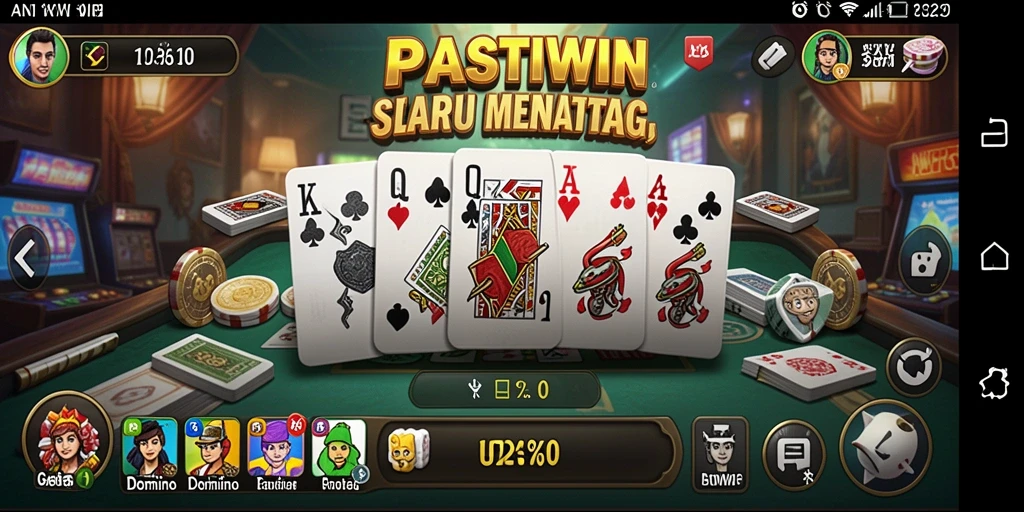 Screenshot gameplay PASTIWIN menampilkan suasana permainan Domino yang seru.
