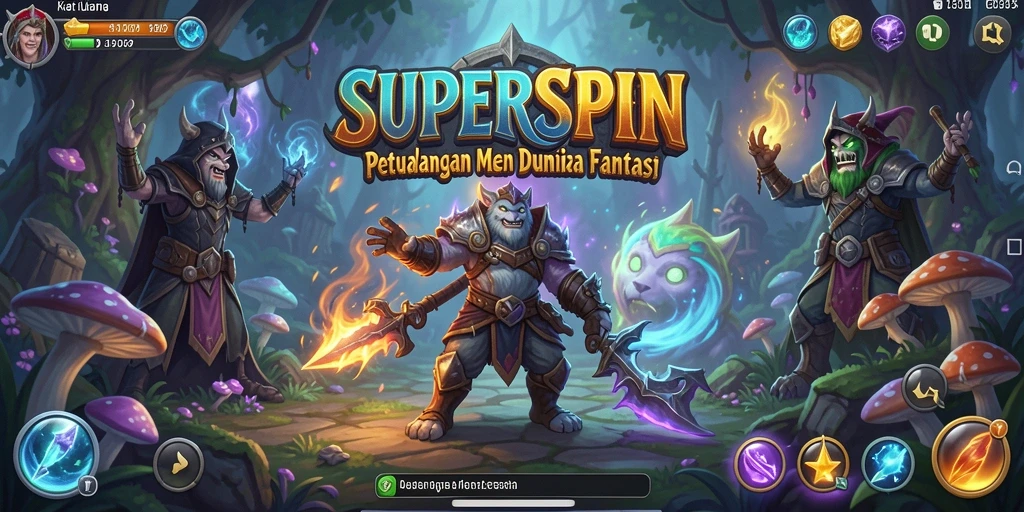 Tampilan gameplay SUPERSPIN yang menegangkan dan penuh warna.