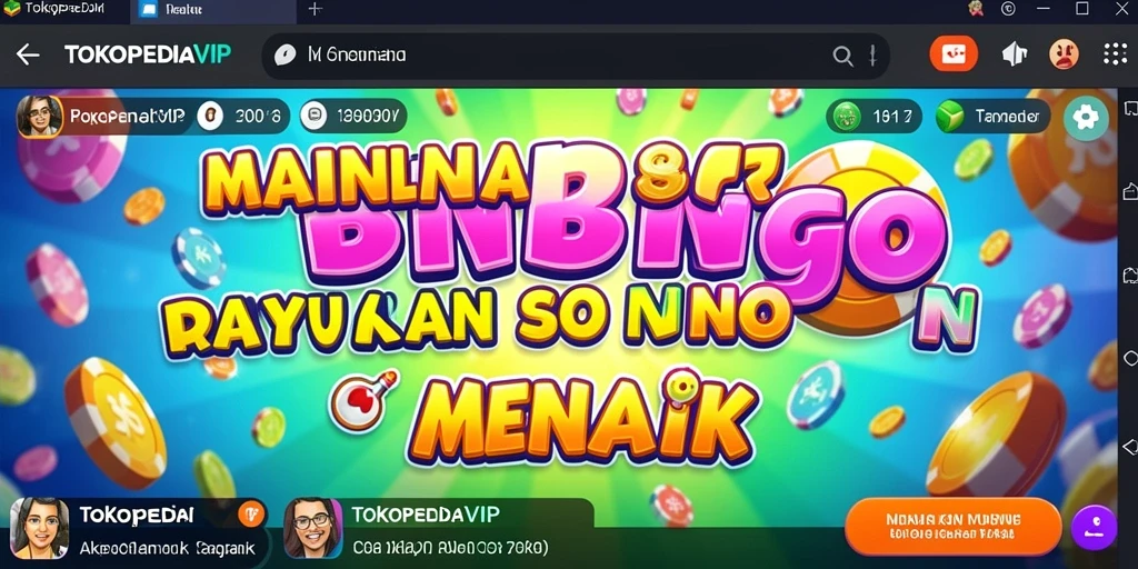Screenshot TOKOPEDIAVIP menampilkan gameplay Bingo yang seru.