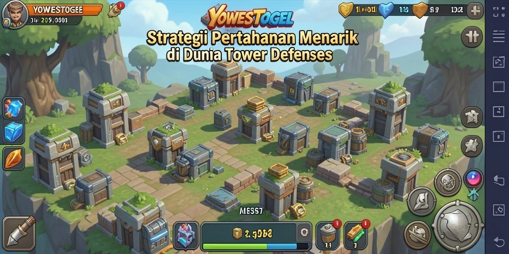 Tampilan gameplay seru dari YOWESTOGEL dalam aksi Tower Defense.